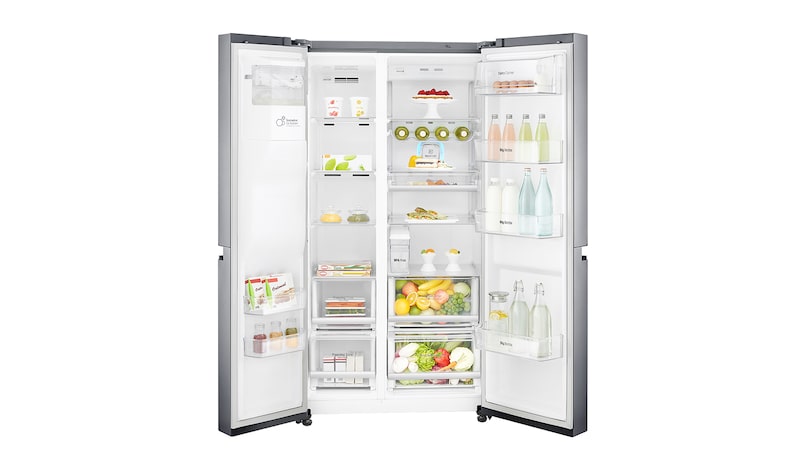 LG Inverter Linear Compressor™ GSL961PZBV American Style Fridge Freezer, 601L, Shiny Steel  - F, GSL961PZBV